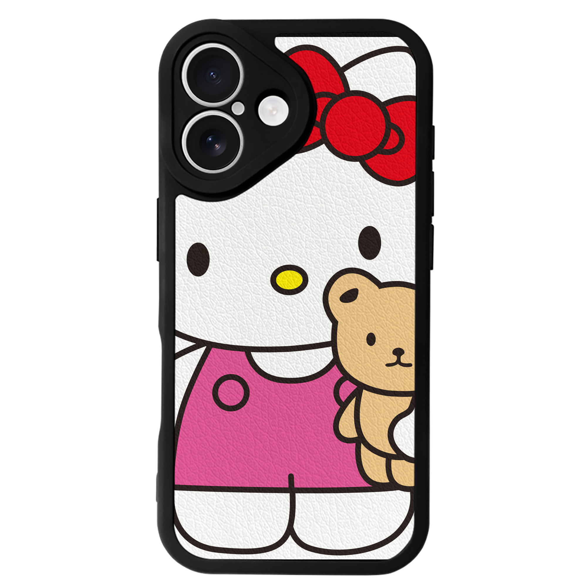 （画像用） Hello Kitty ハローキティ 【iPhone 16シリーズ対応】シリコンスマホケース（レザー調） 材質：シリコン